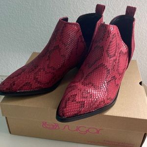 Sugar Red Snake Booties